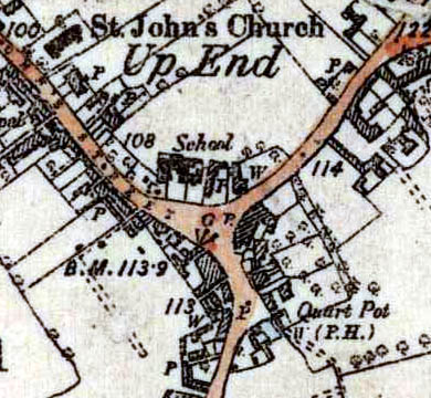 The Quart Pot public house on the 1st edition Ordnance Survey 6 inches to the mile map of c.1880
